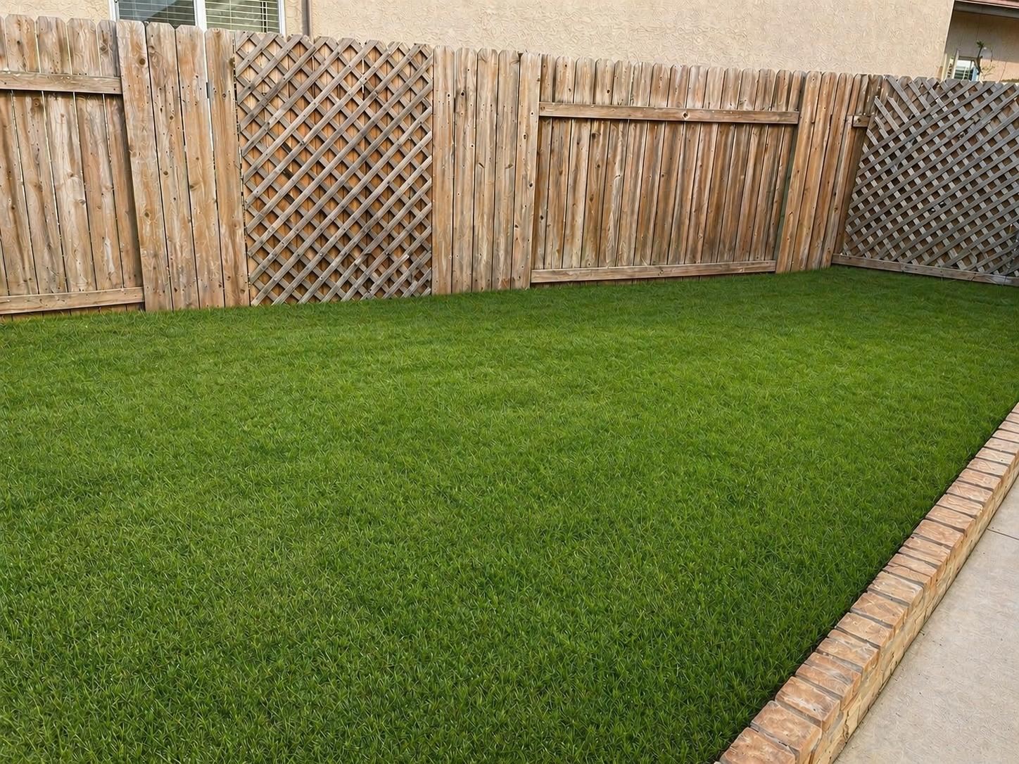 Sod Installation with Wood Fence